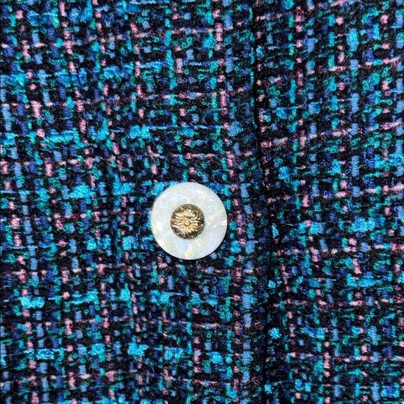 Appleseed’s Blue Textured Tweed Blazer with Notched Lapels - Picture 3 of 13